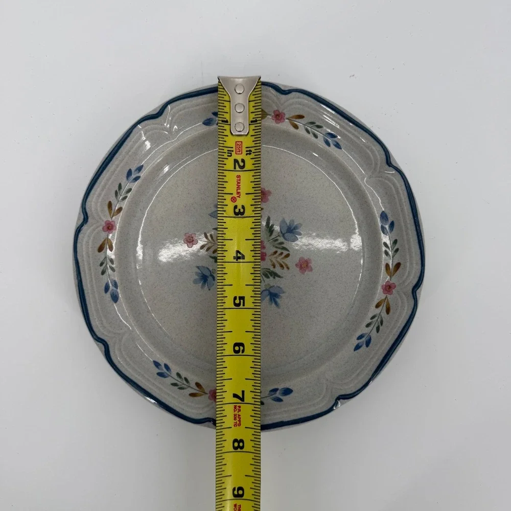 International American Patchwork Heritage Floral Stoneware Plates Set 2